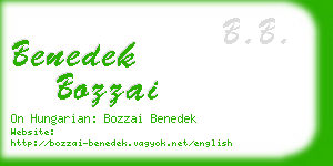 benedek bozzai business card